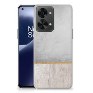 OnePlus Nord 2T Bumper Hoesje Wood Concrete