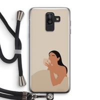 Fresh coffee: Samsung Galaxy J8 (2018) Transparant Hoesje met koord