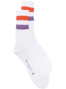 Mackintosh chaussettes à bords rayés - Blanc