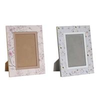 Handtas Dames DKD Home Decor Blauw Wit Grijs Kameel Licht Roze 16,5 x 2 x 21,5 cm (2 Stuks)