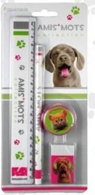 Van Der Doelen Schrijfset met print van hond en kat