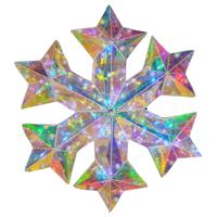 Verlichte hangende sneeuwvlok - regenboog kleur- 27 cm - batterij - 30 led lampjes - wit Verlichte hangende sneeuwvlok - regenboog kleur- 27 cm - batterij - 30 led lampjes - wit