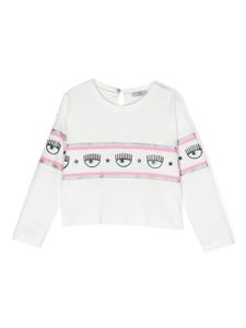 Chiara Ferragni Kids sweat à bande logo - Blanc