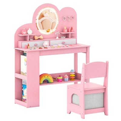 Kinderkaptafel met Lichte Prinsessenstijl Kaptafelset