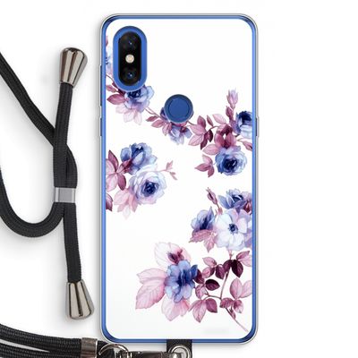 Waterverf bloemen: Xiaomi Mi Mix 3 Transparant Hoesje met koord