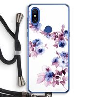 Waterverf bloemen: Xiaomi Mi Mix 3 Transparant Hoesje met koord