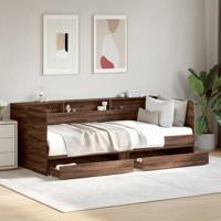 Slaapbank met lades zonder matras 75x190 cm bruin eikenkleurig