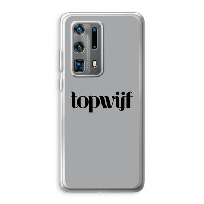 Topwijf Grijs Zwart: Huawei P40 Pro Plus Transparant Hoesje