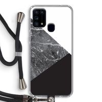 Combinatie marmer: Samsung Galaxy M31 Transparant Hoesje met koord
