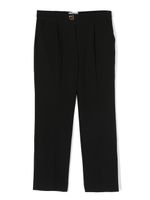 Moschino Kids pantalon plissé à coupe droite - Noir