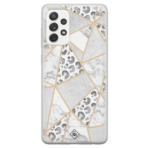 Samsung Galaxy A52s siliconen hoesje - Stone & leopard print