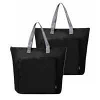 Koeltas Bondi - 2x - zwart - lunchpakket of drankjes - 15 liter - 45 x 36 x 9 cm - shopper model