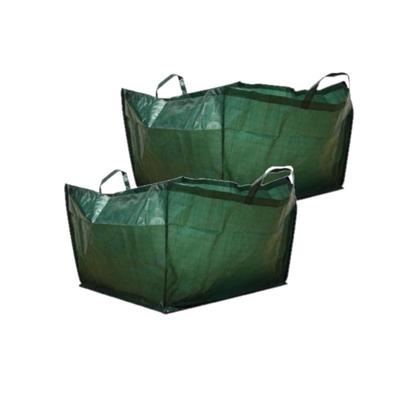 Opvouwbare tuinafvalzak - 2x stuks - groen - 190 liter liter - 69 x 40 cm - tuinopruimer - tuin afva