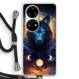 Wolf Dreamcatcher: Huawei P50 Pro Transparant Hoesje met koord