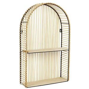Wandplank/wandrek Ibiza - naturel - Boho stijl - 2 plankjes - 37 x 12 x 61 cm