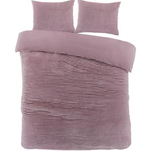 Zavelo Dorien Rib Teddy Dekbedovertrek Roze-Lits-jumeaux (240 x 200/220 cm)