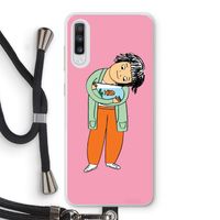 Visknuffel: Samsung Galaxy A70 Transparant Hoesje met koord
