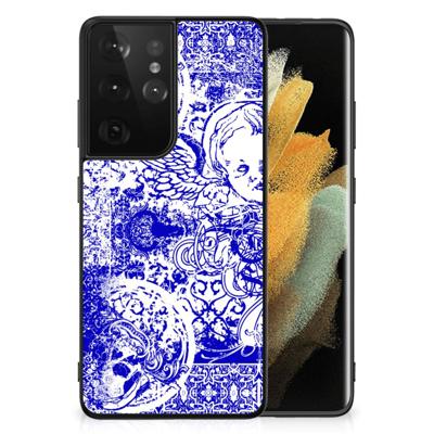 Telefoonhoesje Samsung Galaxy S21 Ultra Angel Skull Blauw