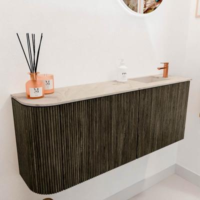 Toiletmeubel Mondiaz Joya Dlux | 101.6 cm | Meubelkleur Shadow | Faye wastafel Frappe Wasbak Rechts | 1 kraangat