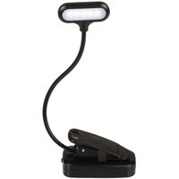 Leeslamp/bureaulamp LED met klem oplaadbaar zwart 28 cm - thumbnail