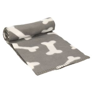 Fleece huisdieren deken voor honden 100 x 70 cm grijs   -
