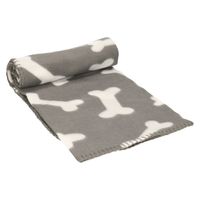 Fleece huisdieren deken voor honden 100 x 70 cm grijs   -
