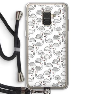 Zwanen: Samsung Galaxy A8 (2018) Transparant Hoesje met koord