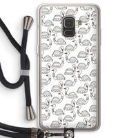 Zwanen: Samsung Galaxy A8 (2018) Transparant Hoesje met koord
