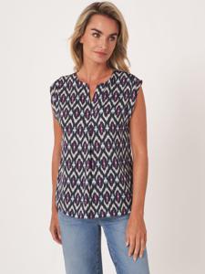 Zijden top met ikat print