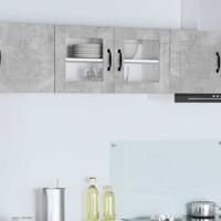 Keukenkast aan de muur Beton Grijs 80 x 31 x 40 cm Bewerkt hout Keukenkast aan de muur Beton Grijs 80 x 31 x 40 cm Bewerkt hout