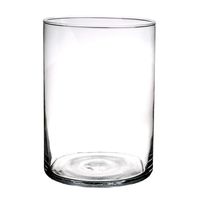 Cilinder vaas/vazen van glas D18 x H25 cm transparant - thumbnail