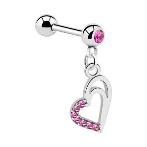 Jeweled Barbell with Charm Chirurgisch staal 316L / Belegde messing Barbells