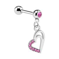 Jeweled Barbell with Charm Chirurgisch staal 316L / Belegde messing Barbells - thumbnail