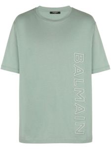 Balmain t-shirt en coton à logo embossé - Vert