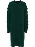 Stella McCartney robe mi-longue en maille à col rond - Vert - thumbnail