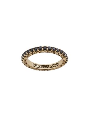 Dolce & Gabbana bague Sicily en or jaune 18ct ornée de saphirs - Noir