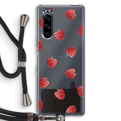 Framboosjes: Sony Xperia 5 Transparant Hoesje met koord