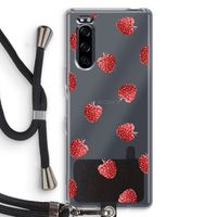 Framboosjes: Sony Xperia 5 Transparant Hoesje met koord