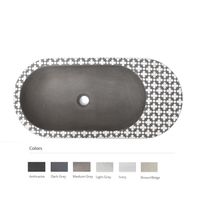 Opzet Wastafel Urbi et Orbi Holywater S Beton Ovaal 63x35.5x14 cm Bruin / Beige - thumbnail