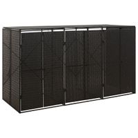 Containerberging driedubbel 207x80x117 cm poly rattan zwart - thumbnail