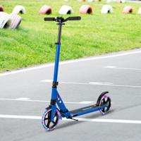 Kinderstep Opvouwbaar met Verlichting Scooter in Hoogte Verstelbaar met Draagriem Blauw
