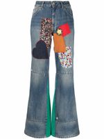 Victoria Beckham jean ample patchwork - Bleu