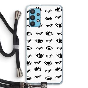 Eye pattern #2: Samsung Galaxy A32 4G Transparant Hoesje met koord