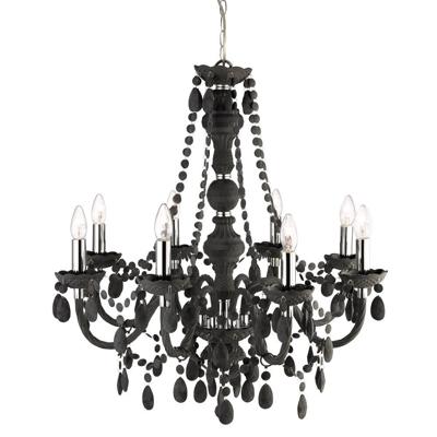 Searchlight Grote kroonluchterMarie Therese Ø 74cm zwart - 8888-8GY