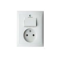 Berker S1 combinatie wisselschakelaar/wandcontactdoos zonder randaarde 1-voudig polarwit glanzend Berker S1 combinatie wisselschakelaar/wandcontactdoos zonder randaarde 1-voudig polarwit glanzend