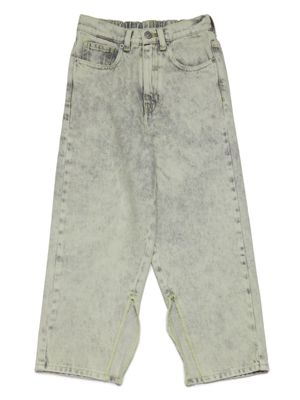 MM6 Maison Margiela Kids jean ample à effet délavé - Vert