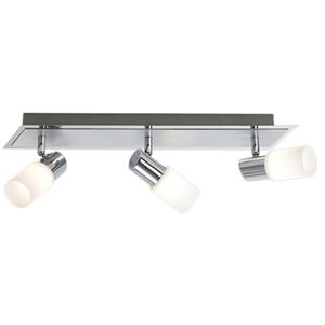 LED Plafondspot - Trion Clupo - 12W - Warm Wit 3000K - 3-lichts - Rechthoek - Mat Chroom - Aluminium - OSRAM LEDs