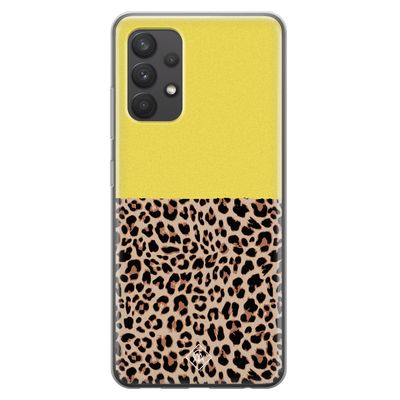 Samsung Galaxy A32 4G siliconen hoesje - Luipaard geel