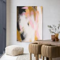 Urban Cotton Wandkleed 'Abstract Moods' 145 x 190cm in Frame - black