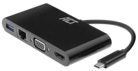 ACT USB-C naar HDMI of VGA Multiport Adapter 4K met Ethernet - thumbnail